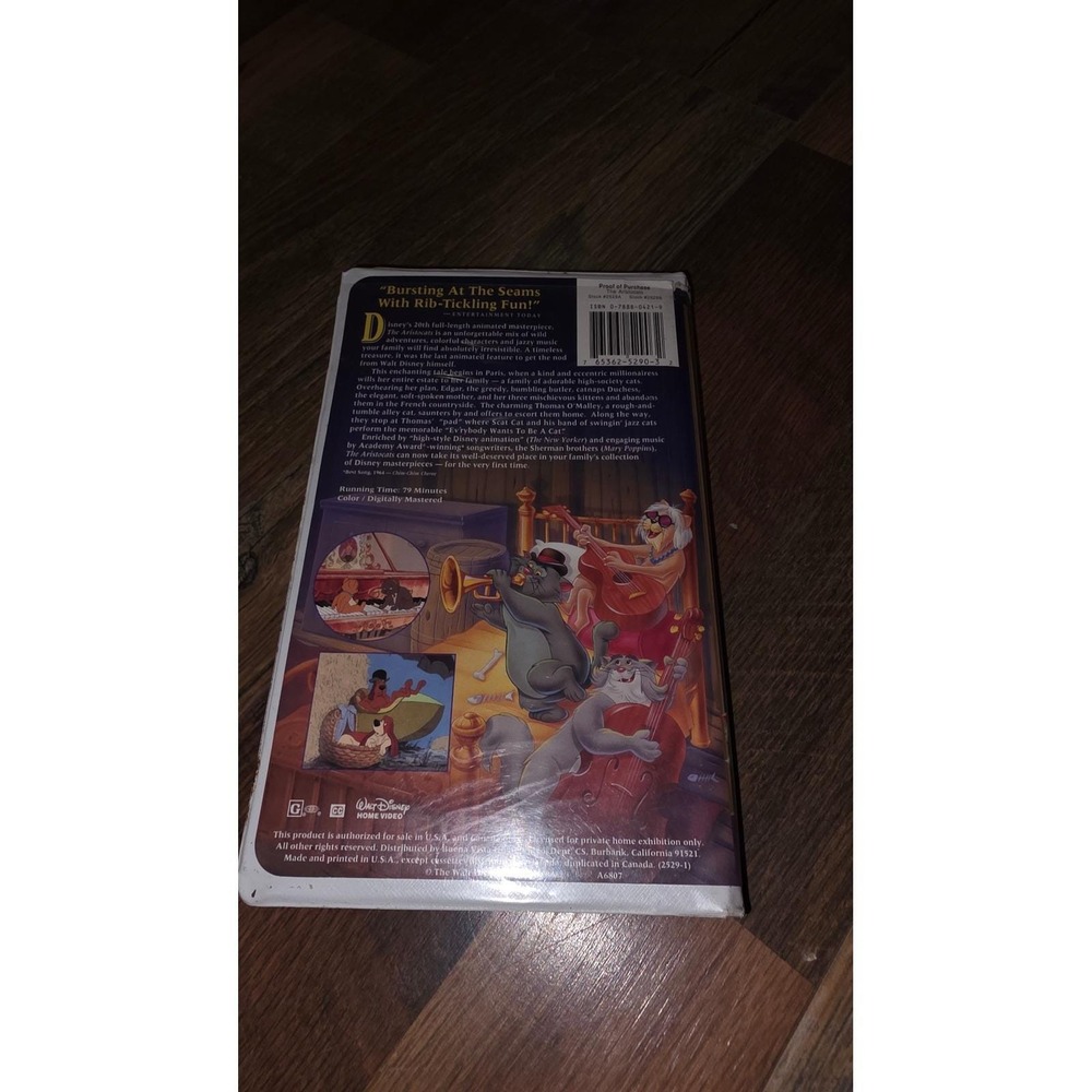 Walt Disney Masterpiece Collection The Aristocats VHS 2529 Clamshell Case - Picture 3 of 8